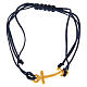 Endless golden anchor cross bracelet with adjustable blue thread s3