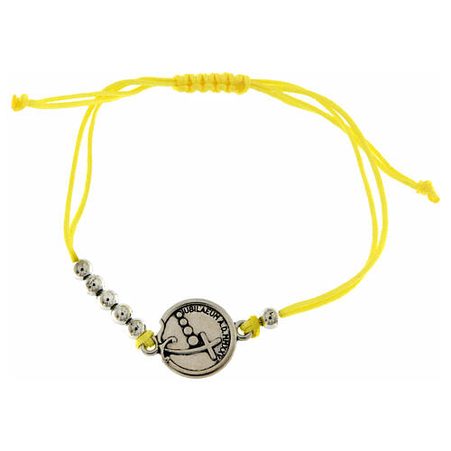 Adjustable bracelet of yellow thread, Jubilee medal and beads by Endless 1