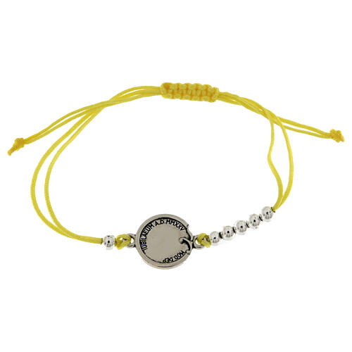 Pulsera ajustable hilo amarillo logotipo Jubileo plata Endless 3