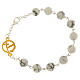 Steel bracelet with Howlite beads and Jubilee golden medal by Endless s3