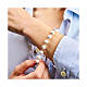 Pulsera acero granos howlita blanca medalla dorada Jubileo Endless s4