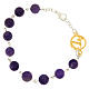 Steel bracelet with amethyst beads and Jubilee golden medal by Endless s1