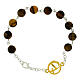 Steel bracelet with tiger's eye beads and Jubilee golden medal by Endless s3