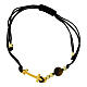 Black rope bracelet with golden anchor-shaped cross, tiger's eye bead, Endless jewels s2