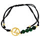 Rope bracelet with golden Jubilee medal and green beads by Endless s1