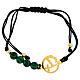 Rope bracelet with golden Jubilee medal and green beads by Endless s2