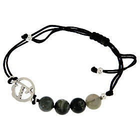 Bracelet corde logo Jubilé grains agate indienne Endless