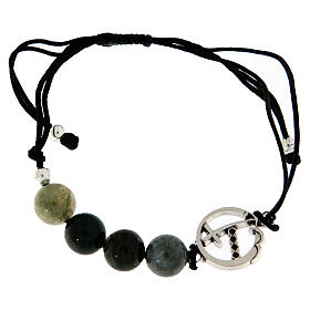 Pulseira corda logótipo Jubileu contas ágata indiana Endless