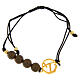Bracciale cordoncino logo Giubileo dorato grani occhio di tigre Endless s1