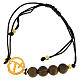 Bracciale cordoncino logo Giubileo dorato grani occhio di tigre Endless s2