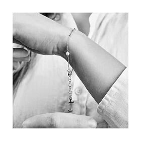 Bracelet croix ancre Jubilé argent 925 perle naturelle Endless