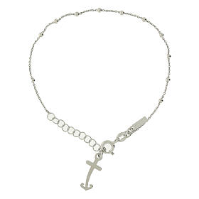 Jubilee bracelet of 925 silver, anchor-shaped cross and beads, Jubilee jewel by Endless