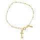 Jubilee bracelet of gold plated 925 silver, anchor-shaped cross and beads, Jubilee jewel by Endless s1