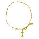 Jubilee bracelet of gold plated 925 silver, anchor-shaped cross and beads, Jubilee jewel by Endless s3