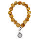 Bracciale medaglia Giubileo grani Palo Santo 8 mm s2