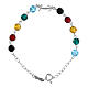 Pulsera plata 925 ancla cruz granos cristal s3