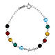 Bracciale argento 925 ancora croce grani cristallo s1