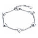Bracelet with five large stainless steel hearts s1