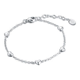 Armband mit fünf kleinen Herzen aus Edelstahl