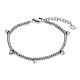 Bracelet with pink heart charms and stainless steel spheres s1