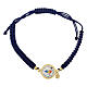 Blue silk thread bracelet with gold plated 925 silver Jubilee logo by Endless s1