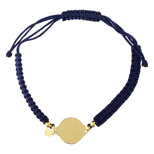 925 Silver Gold-Plated Jubilee Logo Blue Silk Bracelet by Endless 3