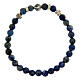 Elastic rosary bracelet, Miraculous Medal and 0.24 in lapis lazuli beads s1