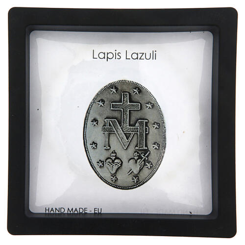 Elastic Rosary Bracelet with Miraculous Madonna Lapis Lazuli, 6mm 4