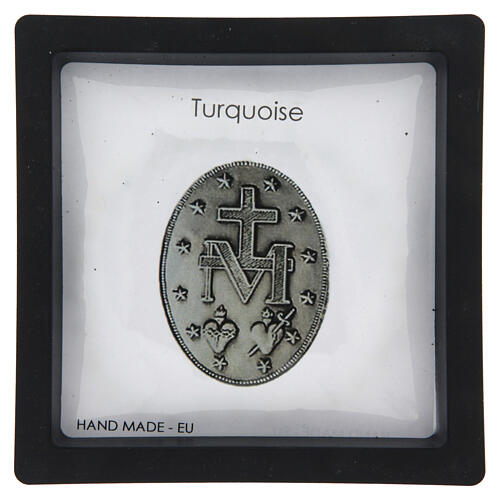 Elastyczna bransoletka Matki Boskiej Cudownej w turkusie, 6mm 4