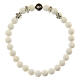 Elastic rosary bracelet with Miraculous Medal and 0.24 in tridacna beads s1