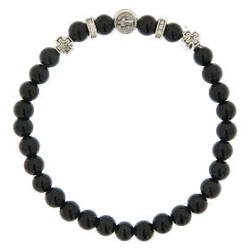 Bracciale elastico San Benedetto decina onice 6mm