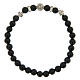 Elastyczna bransoletka Świętego Benedykta z onyksem,  6mm s1