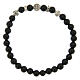 Elastyczna bransoletka Świętego Benedykta z onyksem,  6mm s2