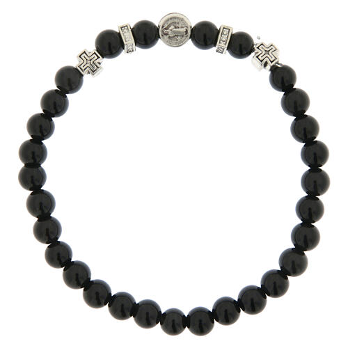 Pulseira elástica São Bento dezena ónix 6 mm 1