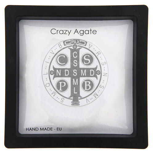 Armband, elastisch, Heiliger Benedikt, Crazy-Achat-Perlen 6 mm 4