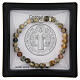 Elastic rosary bracelet St. Benedict's crazy agate 6mm s3