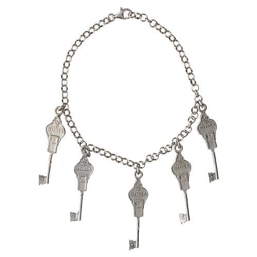 Armband aus 925er Silber mit 5 symbolischen Schlüsseln zum Jubiläum 2025 limitierte Edition 1