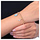 Pulsera de latón dorado con zircones blancos Virgen Milagrosa s2