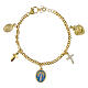 Bracciale in ottone dorato con zirconi bianchi Madonna Miracolosa s1