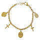 Bracciale in ottone dorato con zirconi bianchi Madonna Miracolosa s2