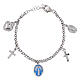 Pulsera zircones blancos Virgen Milagrosa latón rodiado s1