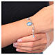 Amen bracelet with light blue angelite and white jade, Miraculous Medal, rhodium-plated brass s2