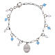 Bracciale Amen con angelite celeste e giada bianca Madonna Miracolosa in ottone rodiato s2