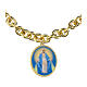 Gold-plated brass bracelet with large links and Our Lady of Graces medal by Amen s3