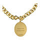 Gold-plated brass bracelet with large links and Our Lady of Graces medal by Amen s5
