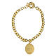 Pulsera eslabones grandes latón dorado Virgen Milagrosa Amen s4