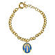 Bracciale maglie grosse ottone dorato Madonna Miracolosa Amen s1