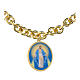 Bracciale maglie grosse ottone dorato Madonna Miracolosa Amen s2