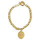 Bracciale maglie grosse ottone dorato Madonna Miracolosa Amen s3