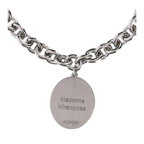 Pulsera Virgen Milagrosa Amen grandes eslabones latón rodiado 4